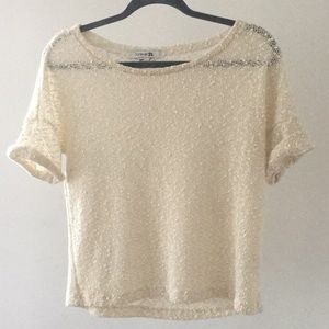 💕Forever 21 knitted top. Size S. Cream boat neck